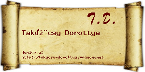 Takácsy Dorottya névjegykártya